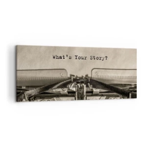 Schilderen op canvas - Vertel het mee - 120x50 cm