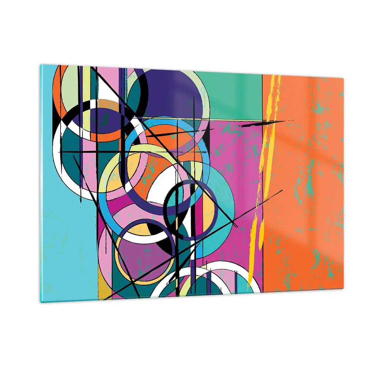Schilderen op glas - Wiel voor wiel - 120x80 cm