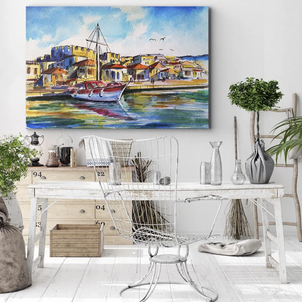 Schilderen op canvas - Regenboogmiddag - 120x80 cm