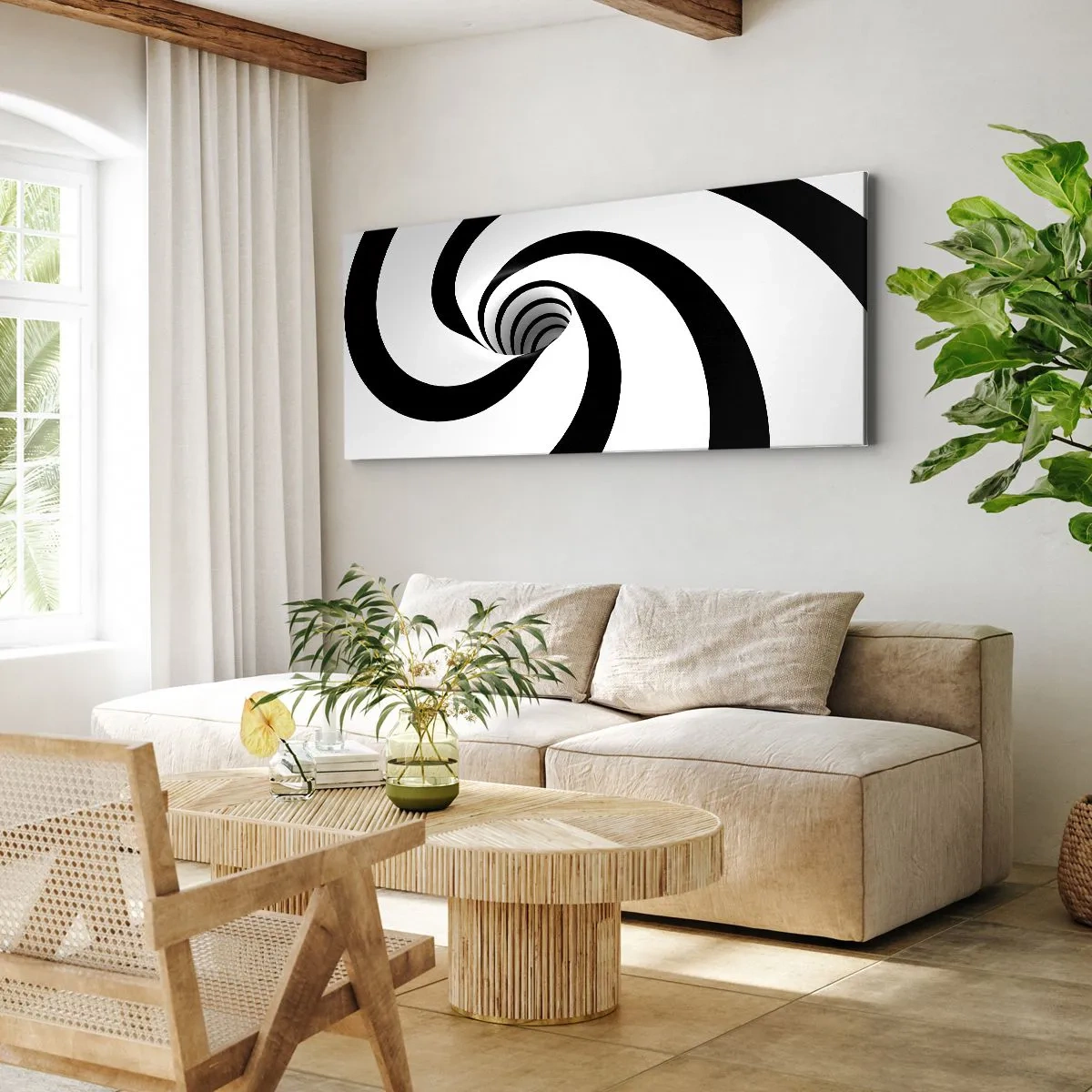 Schilderen op canvas - Toegeven aan de draaikolk? - 100x40 cm