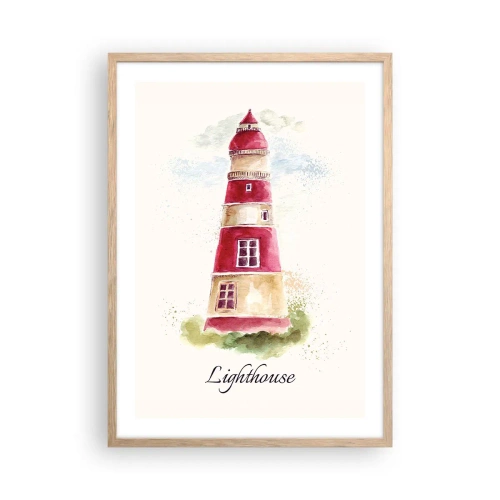 Een poster in een licht eiken lijst - Er is altijd goed weer in de buurt - 50x70 cm