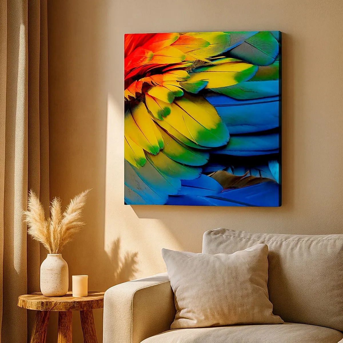 Schilderen op canvas - Paradijsvogel - 30x30 cm