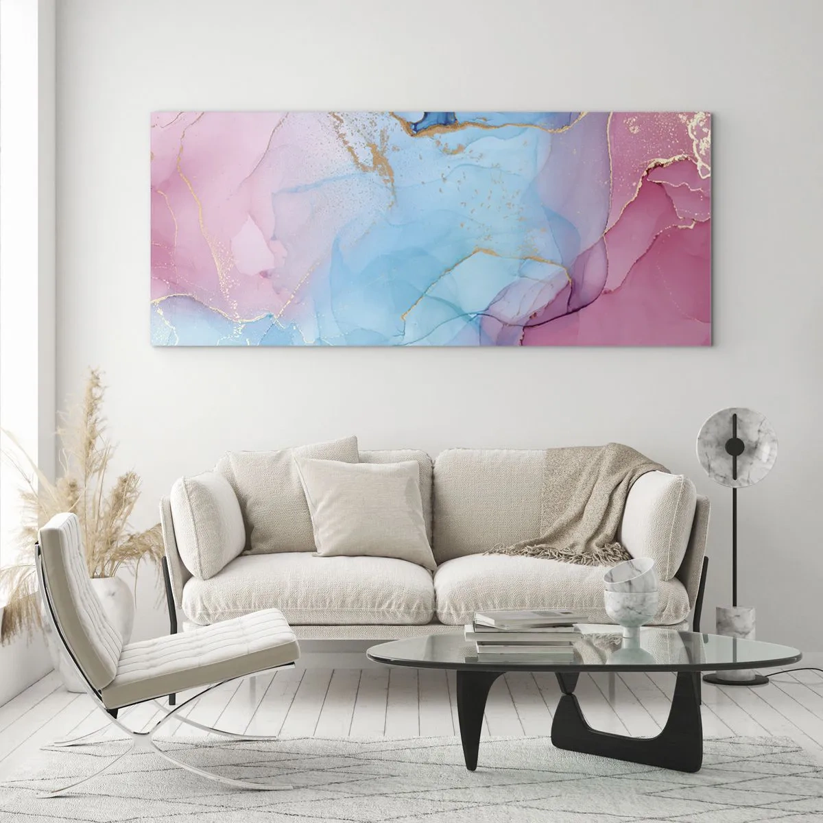Schilderen op glas - Ontmoeting en interpenetratie - 120x50 cm