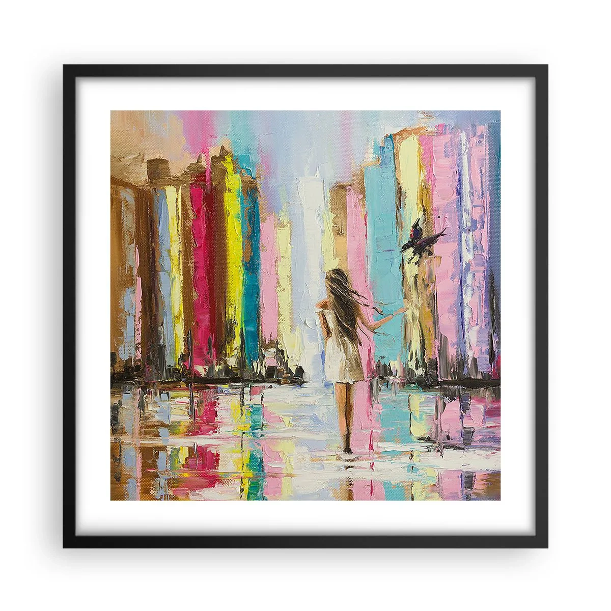 Poster in een zwarte lijst - Volg mij - 50x50 cm