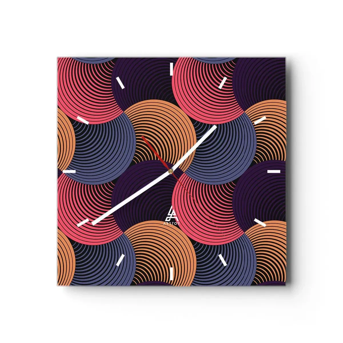 Wandklok - Klok - In een cirkelvormig ritme - 30x30 cm