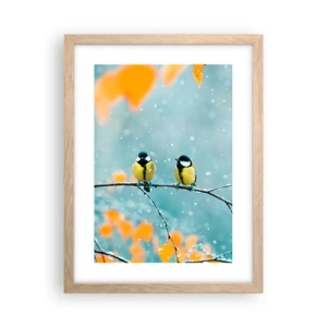 Een poster in een licht eiken lijst - Vogelroddel - 30x40 cm