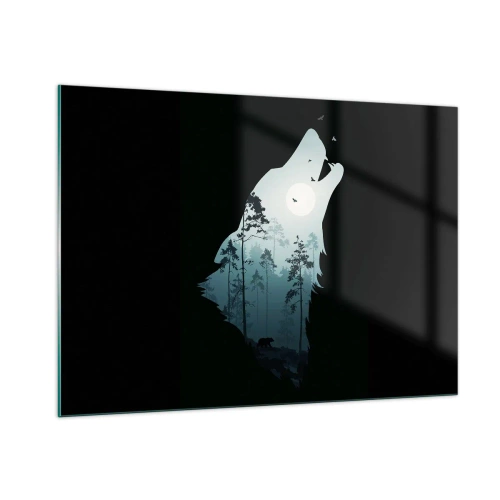 Schilderen op glas - De stem van de bosnacht - 100x70 cm