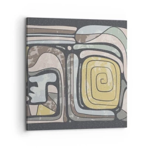 Schilderen op canvas - Abstractie in de precolumbiaanse geest - 70x70 cm