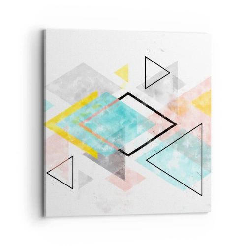 Schilderen op canvas - Geometrisch spel - 70x70 cm