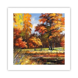 Poster - Landschap in goud en brons - 40x40 cm