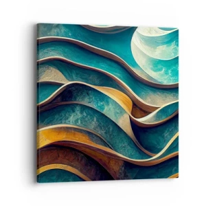 Schilderen op canvas - Meanders van blauw - 40x40 cm