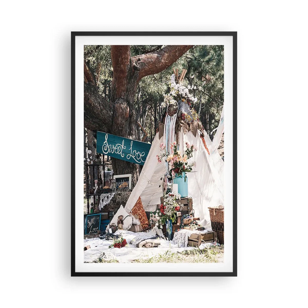 Poster in een zwarte lijst - De liefde bedrijven ... - 61x91 cm