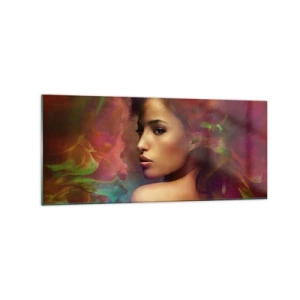 Schilderen op glas - Mooier dan een regenboog, zo delicaat als een mist - 120x50 cm