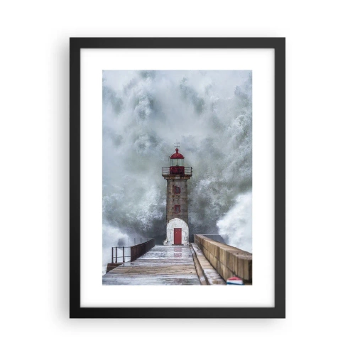 Poster in een zwarte lijst - Het gebrul van het water, het geluid zal blazen - 30x40 cm