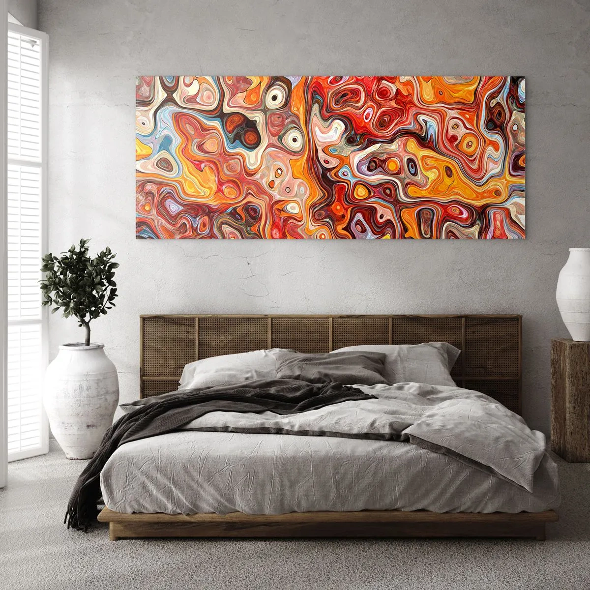 Schilderen op glas - Als de noten gesmolten zijn in honing - 120x50 cm