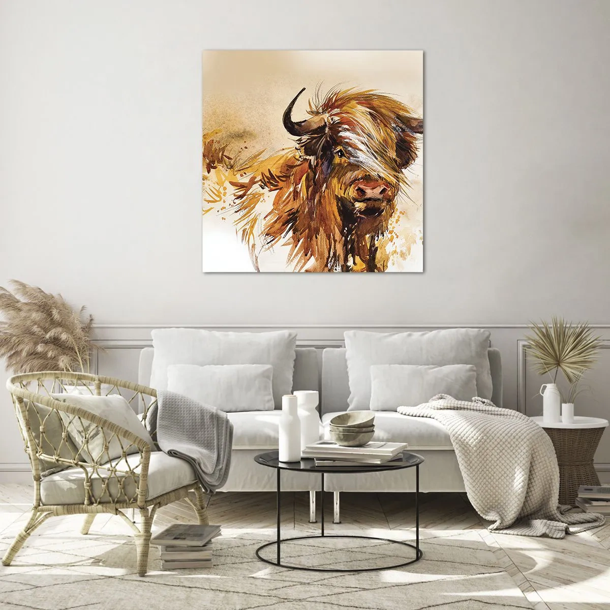 Schilderen op glas - Trots van de jager - 50x50 cm