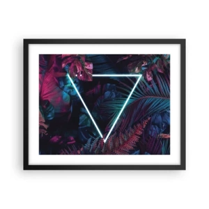 Poster in een zwarte lijst - Disco-achtige tuin - 50x40 cm