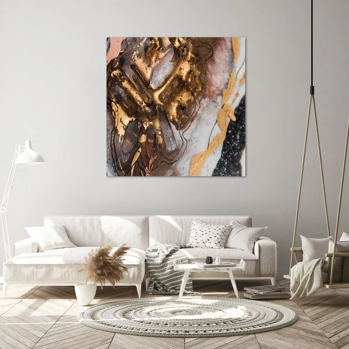 Schilderen op canvas - Het element aarde - 60x60 cm