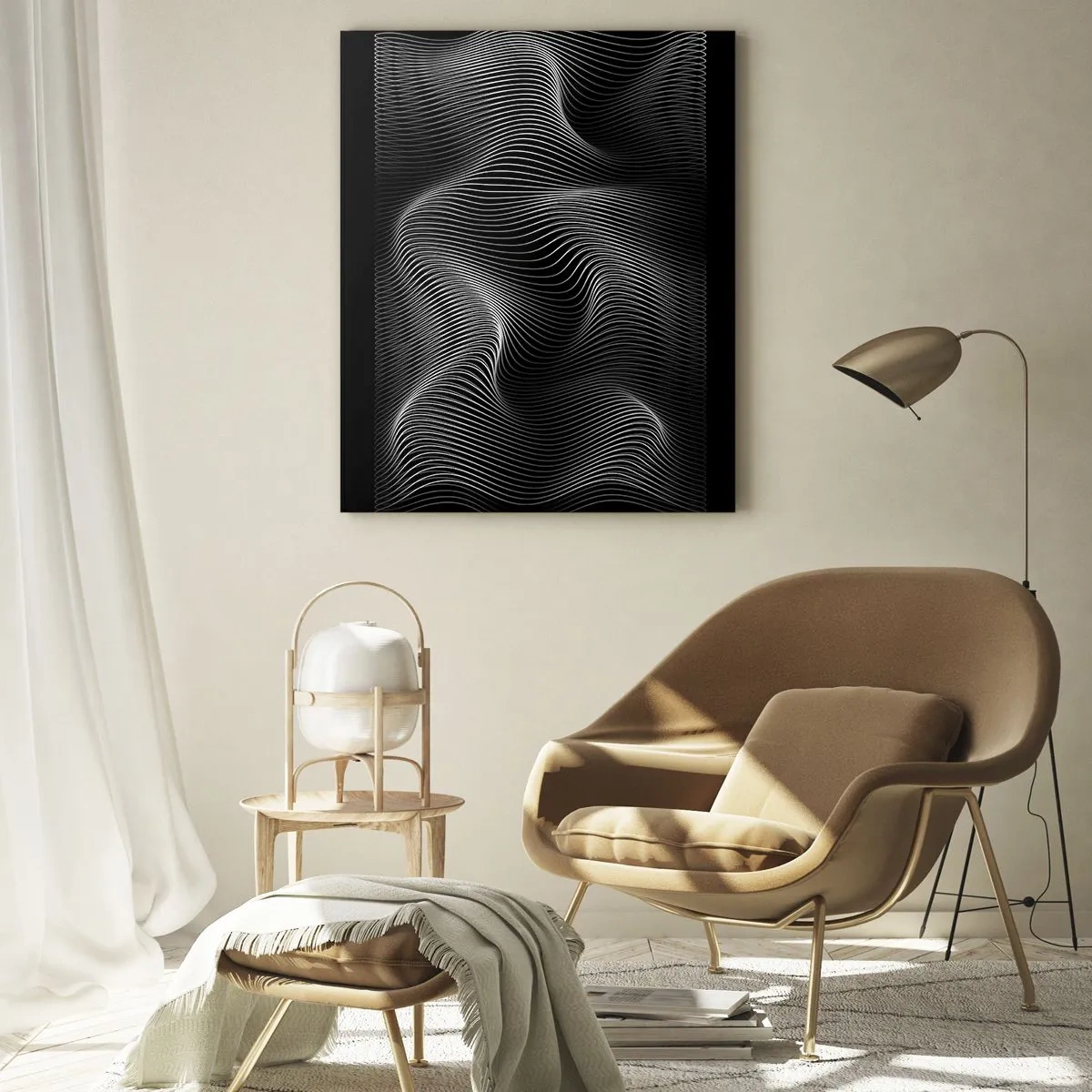 Schilderen op glas - Dans van licht in de ruimte - 50x70 cm