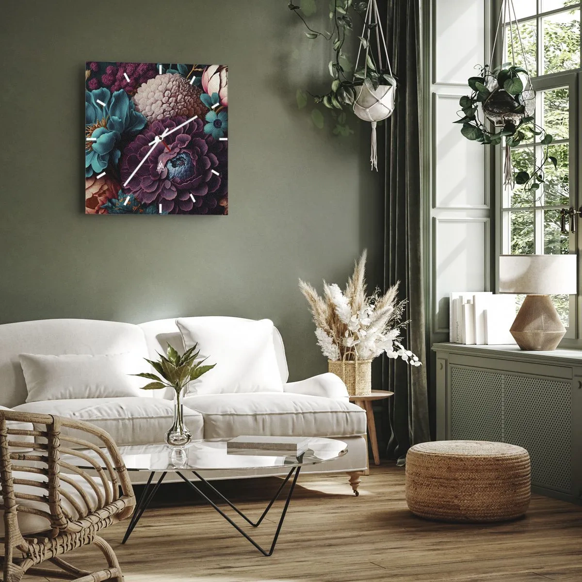Wandklok - Klok - Natuur in overvloed - 40x40 cm