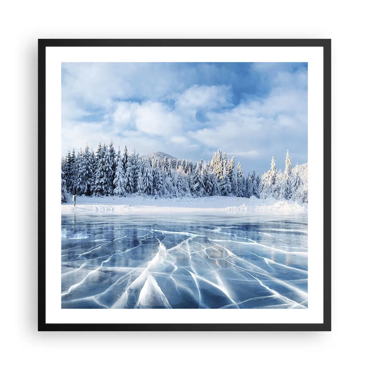 Poster in een zwarte lijst - Een oogverblindend en kristalhelder uitzicht - 60x60 cm