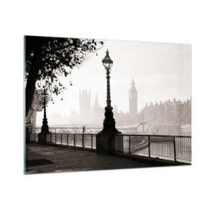 Schilderen op glas - Ochtend in Londen - 100x70 cm