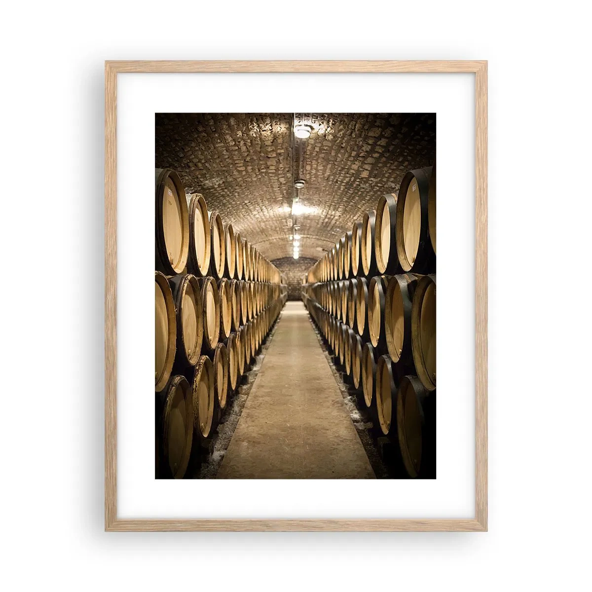 Een poster in een licht eiken lijst - In een bakstenen kelder - 40x50 cm