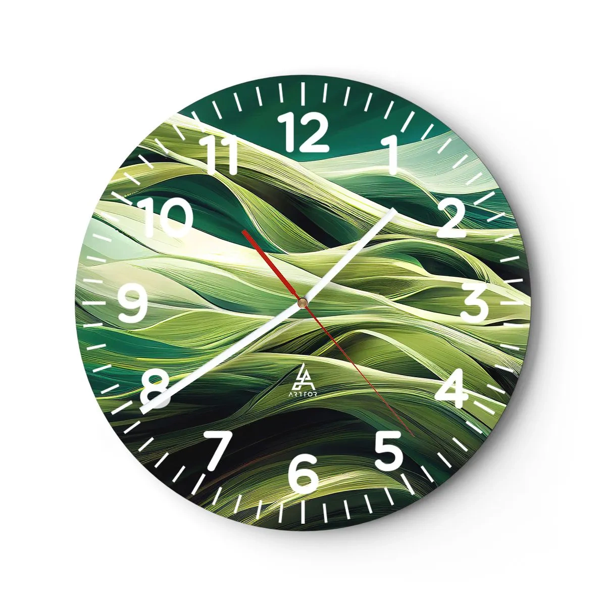 Wandklok - Klok - Abstract groen spel - 30x30 cm