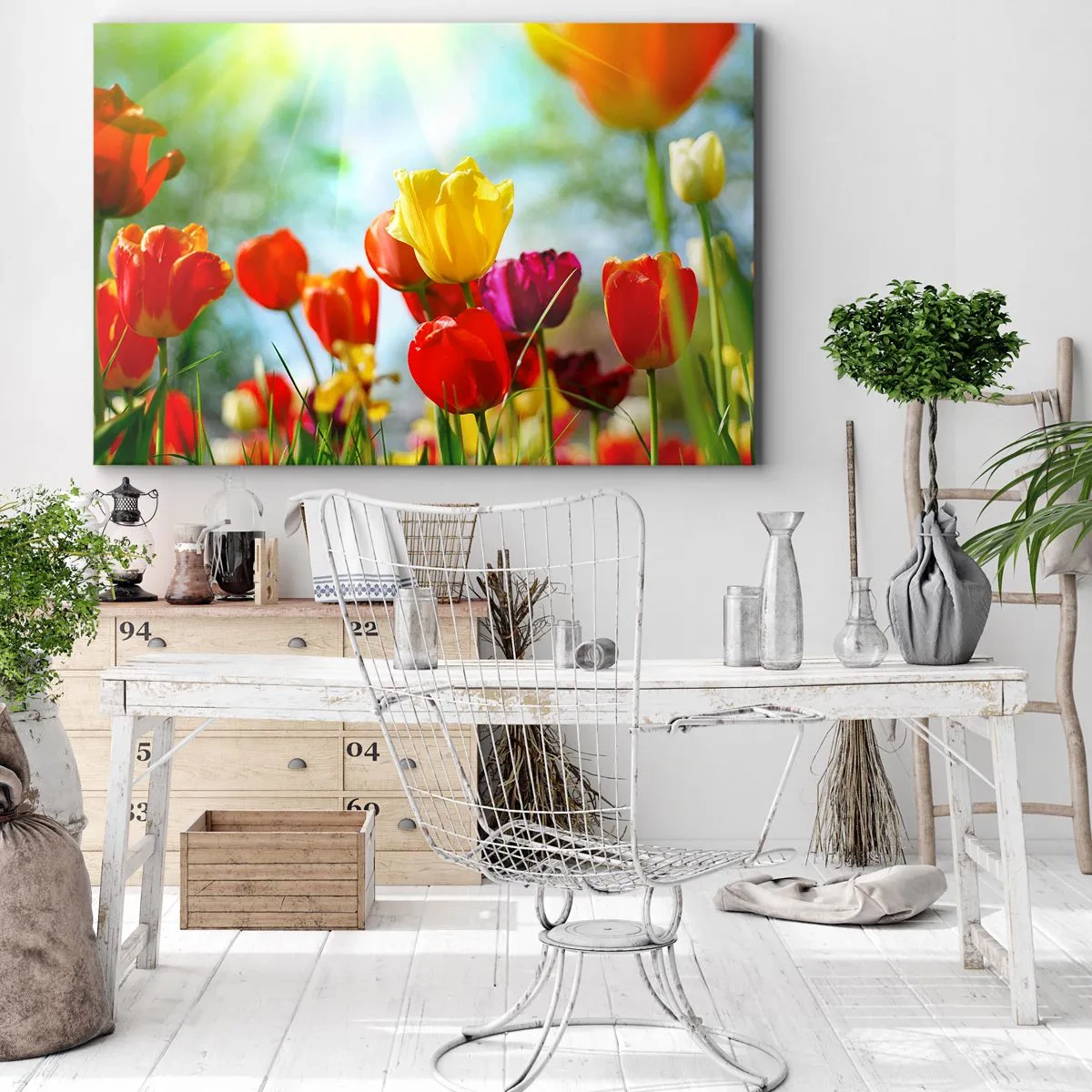Schilderen op canvas - Alle kleuren van de zon - 120x80 cm