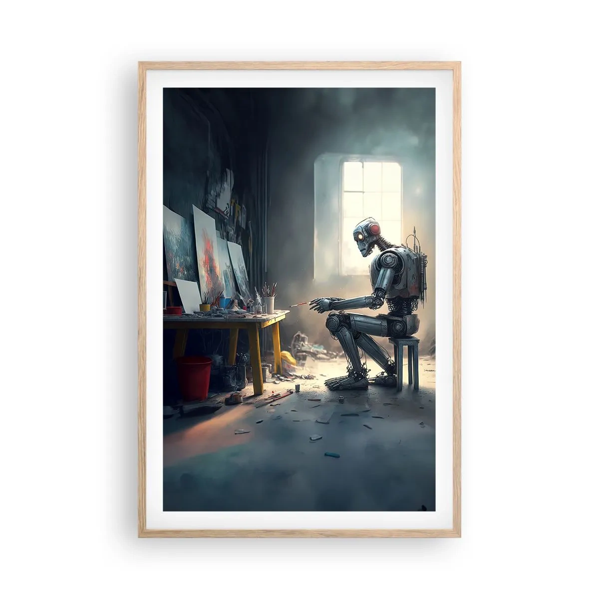 Een poster in een licht eiken lijst - De scheppingsdaad - 61x91 cm