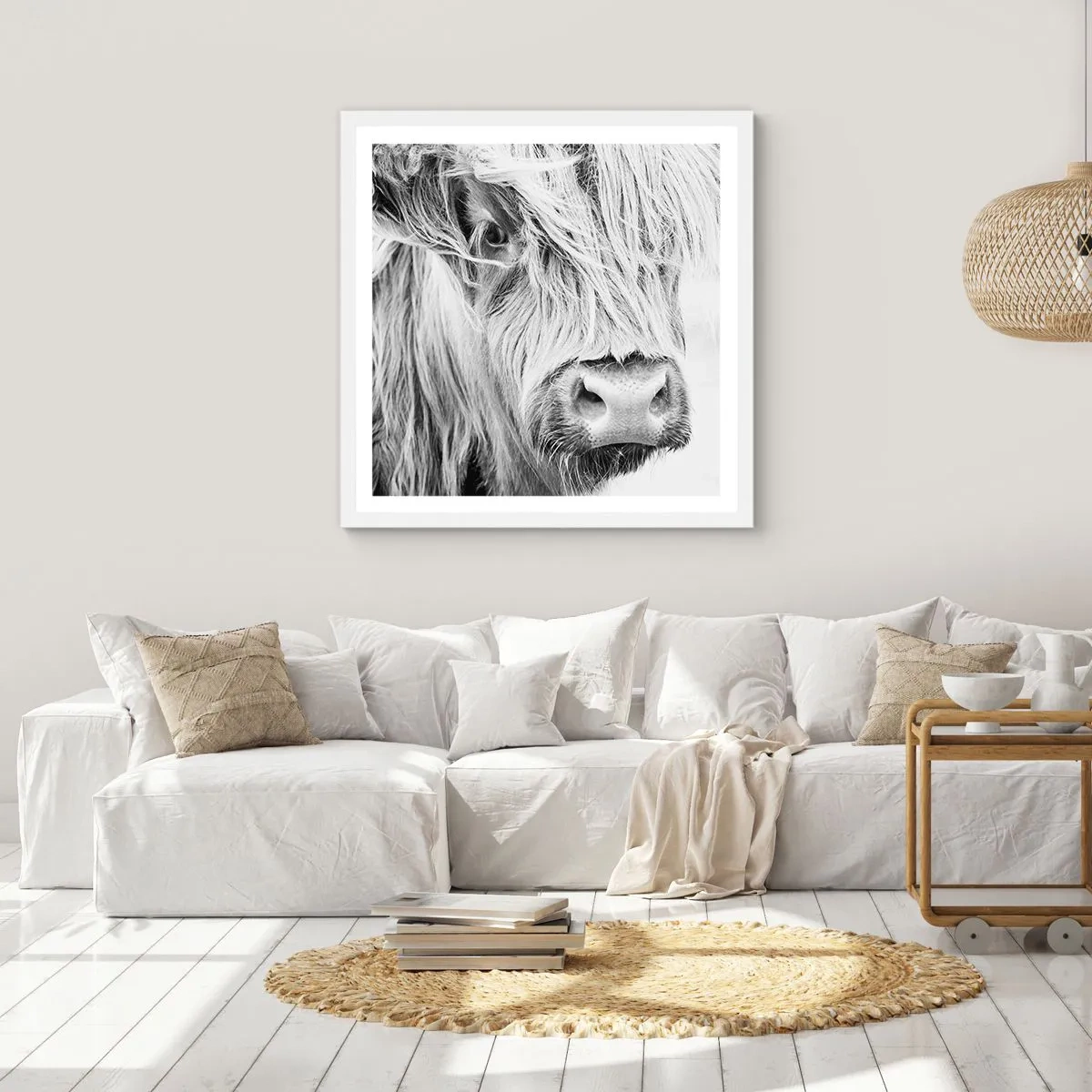 Poster in een witte lijst - Schotse wildheid - 40x40 cm