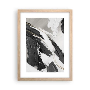 Een poster in een licht eiken lijst - Abstractie op grote schaal - 30x40 cm