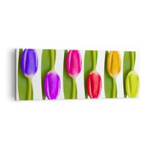 Schilderen op canvas - Regenboog compositie - 140x50 cm