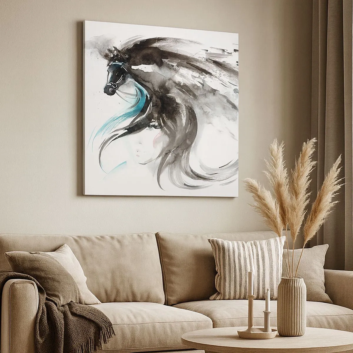 Schilderen op canvas - Galop van de Zwarte Prins  - 30x30 cm