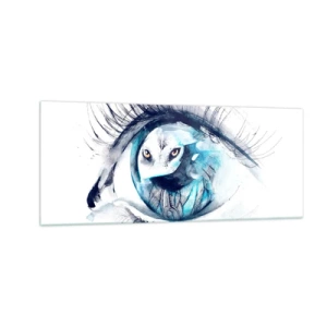 Schilderen op glas - Oog in oog met wildheid - 100x40 cm