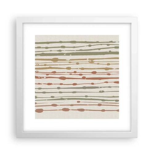 Poster in een witte lijst - Muzieknotatie van kleuren - 30x30 cm