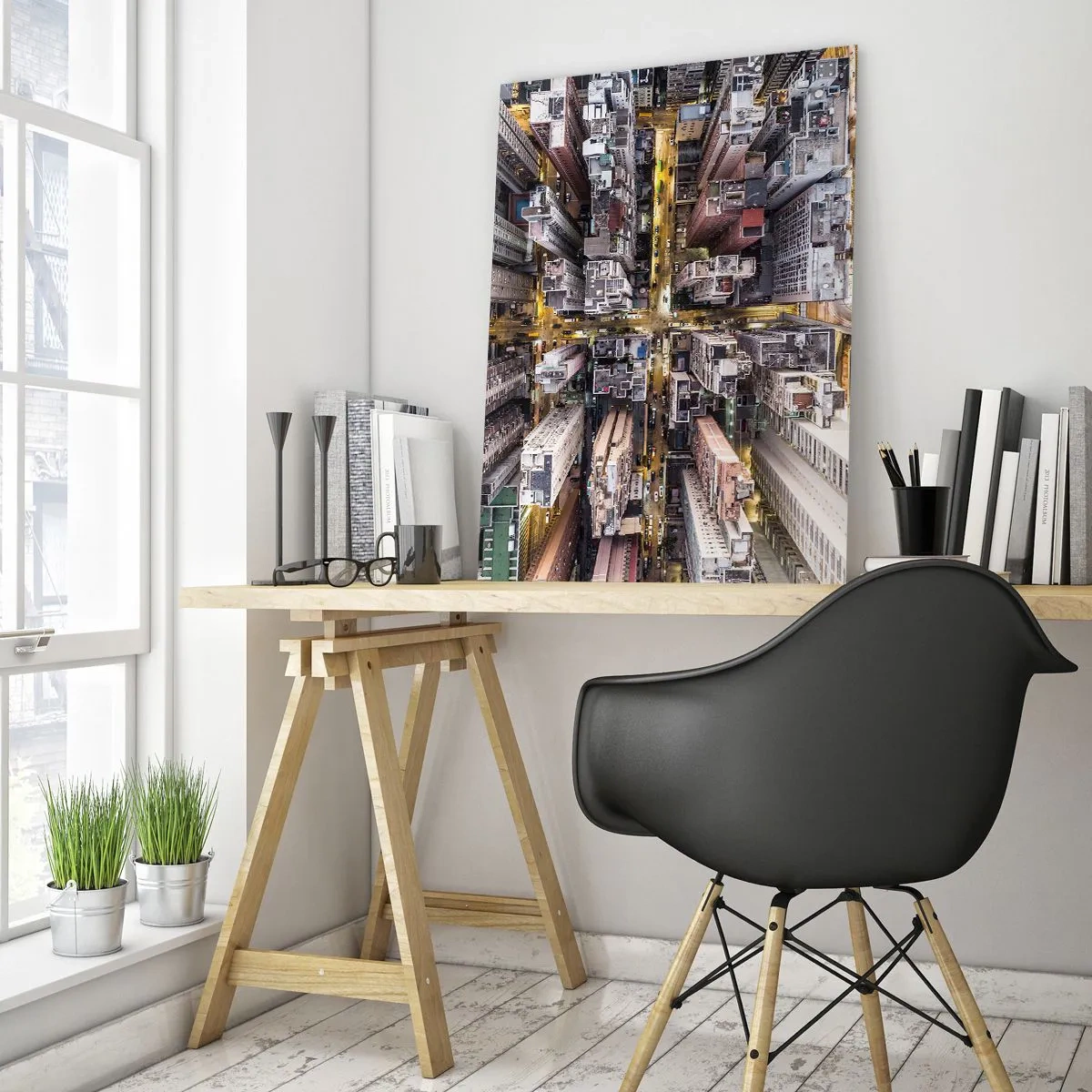 Schilderen op glas - Groeten uit Hong Kong - 50x70 cm