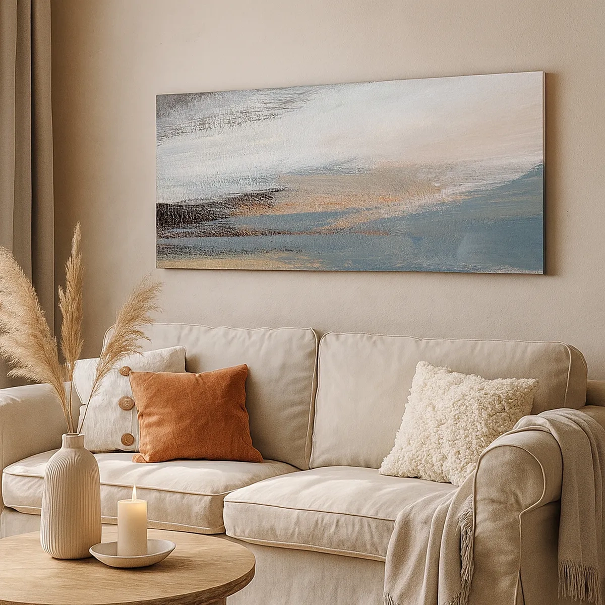 Schilderen op canvas - Abstractie: noordelijk landschap - 30x30 cm