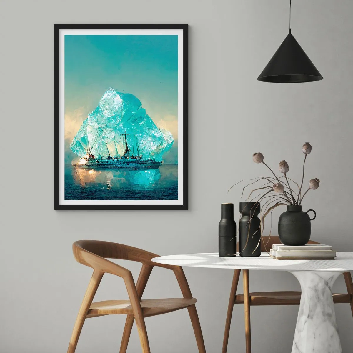 Poster in een zwarte lijst - Arctische diamant - 30x40 cm