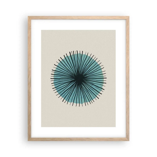 Een poster in een licht eiken lijst - Stralend in het blauw - 40x50 cm