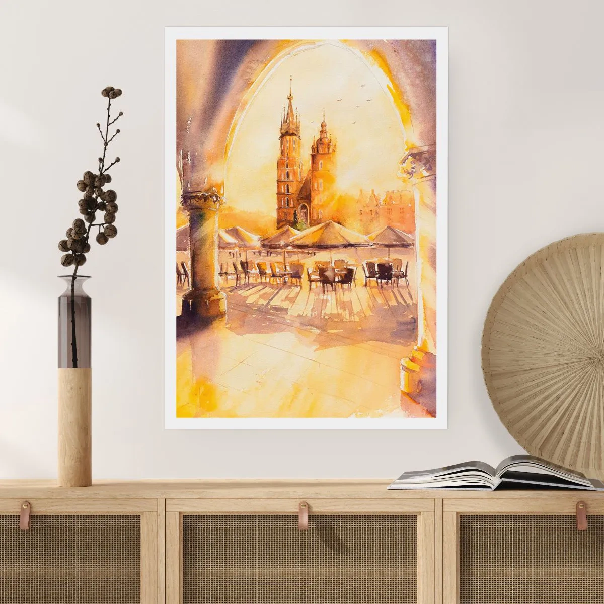 Poster - Zonsopgang boven het marktplein van Krakau - 50x70 cm