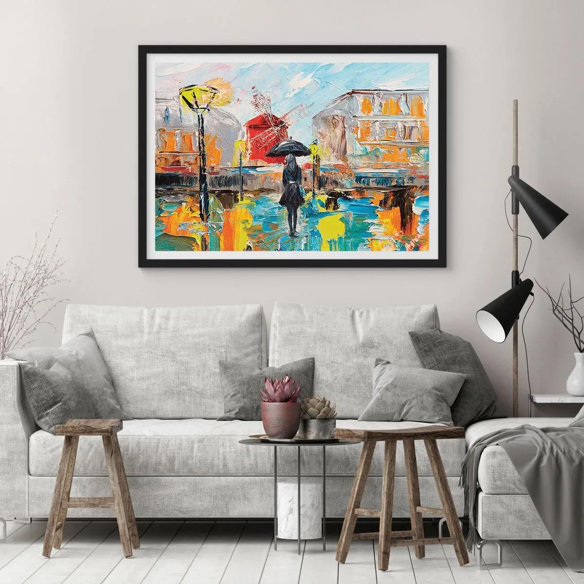 Poster in een zwarte lijst - Parijse legendes - 70x50 cm