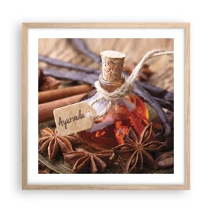 Een poster in een licht eiken lijst - Naar de eenheid van lichaam en geest - 50x50 cm