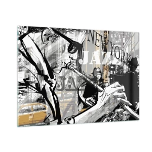 Schilderen op glas - Op het ritme van New York - 100x70 cm