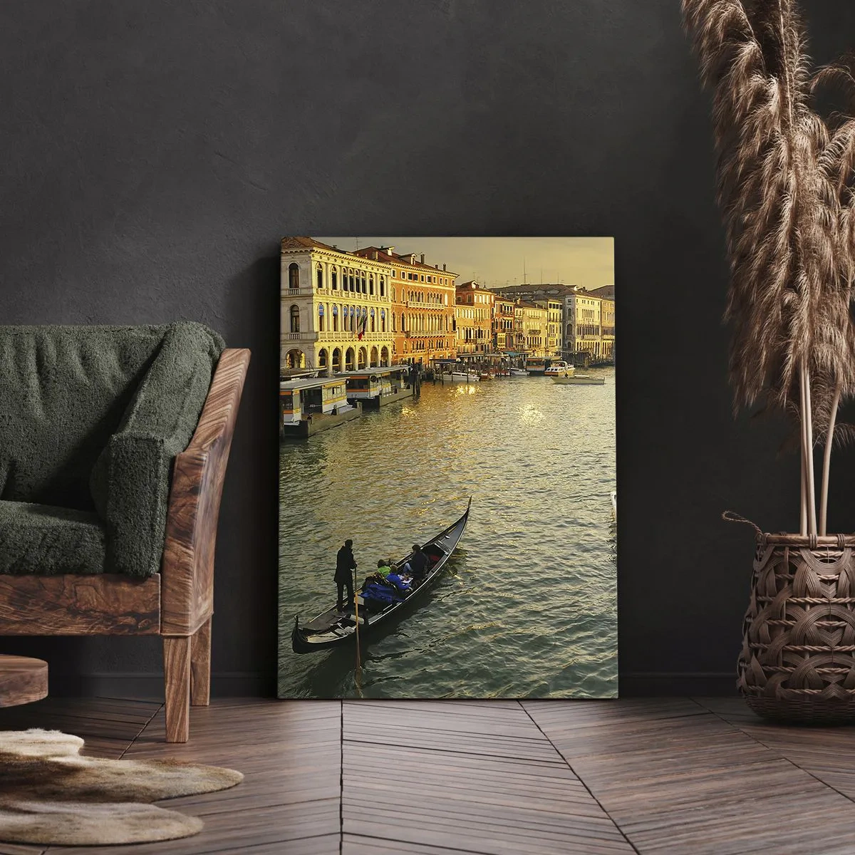 Schilderen op canvas - Aan de zonnige kant van de straat - 55x100 cm