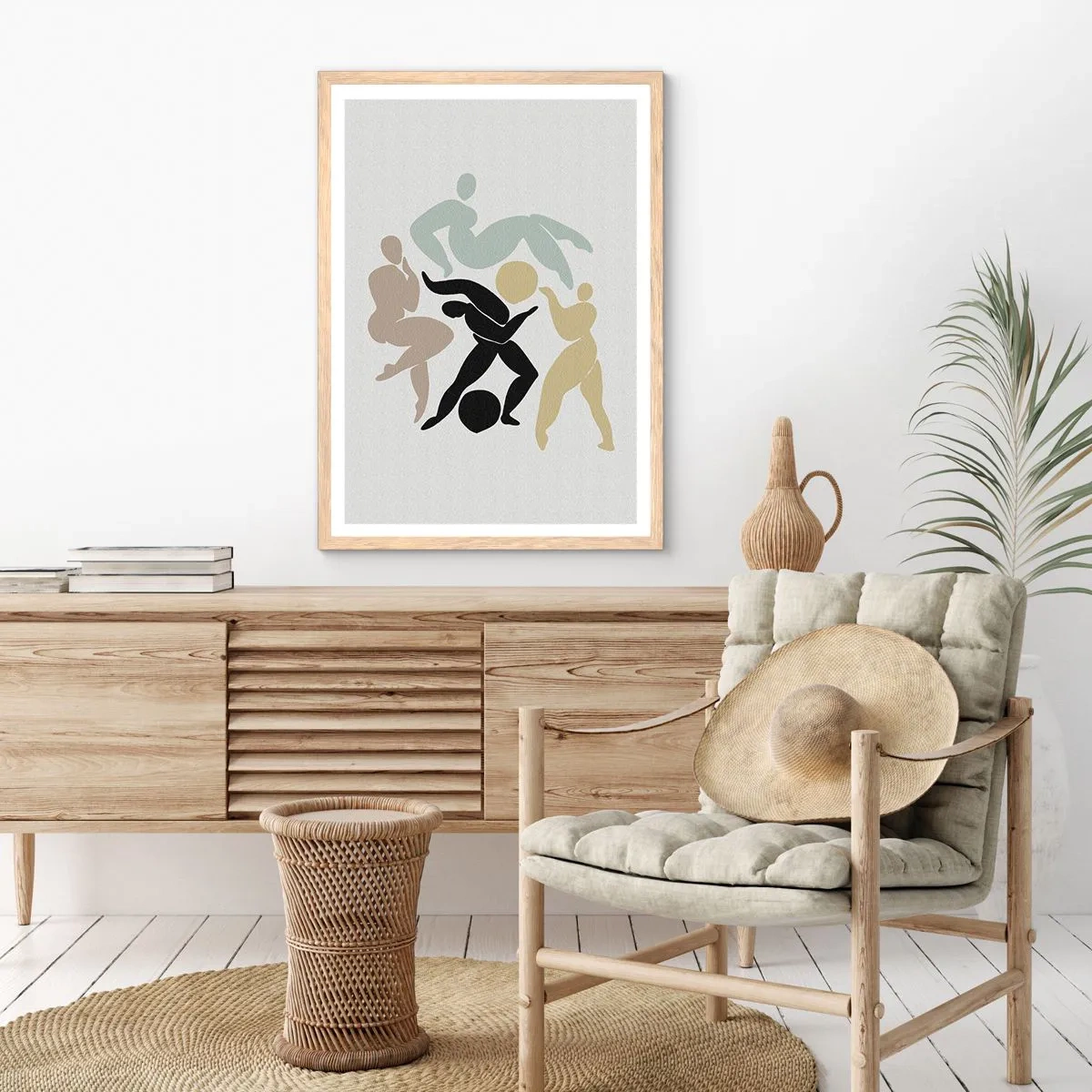 Een poster in een licht eiken lijst - Beweging voor gezondheid en schoonheid - 50x70 cm