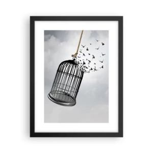 Poster in een zwarte lijst - Geloof ... Hoop ... Vrijheid! - 30x40 cm