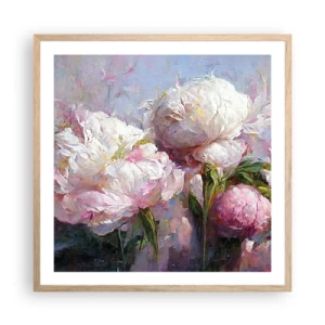 Een poster in een licht eiken lijst - Een boeket vol leven - 60x60 cm