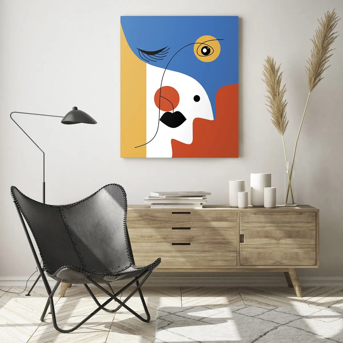 Schilderen op glas - Gedeconstrueerd portret - 70x100 cm