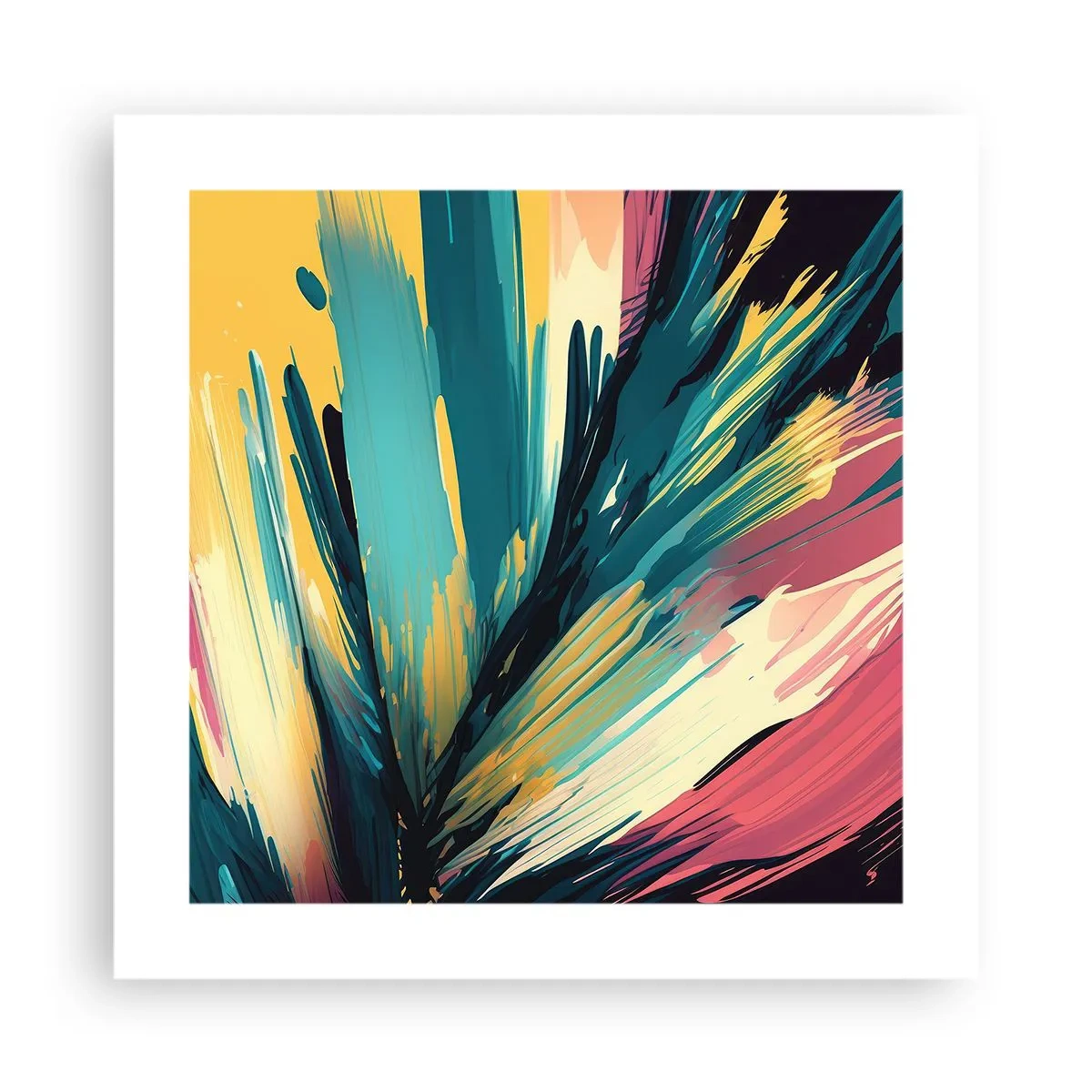 Poster - Compositie – een explosie van vreugde - 40x40 cm